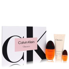 Obsession by Calvin Klein Gift Set - 3.4 oz Eau De Parfum Spray + 6.7 oz Body Lotion + .5 oz Mini EDP Spray - Women